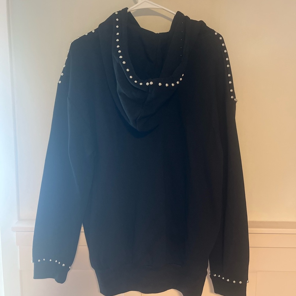 Eagles Women's Black Hoodie with Studded Details - Picture 4 of 4